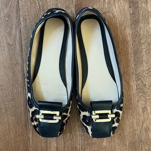 Michael Kors Calf Hair Leopard Print Flats with Metal Hardware Size 10